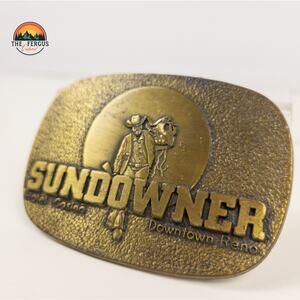 VTG USA 1970 Sundowner Hotel Casino Downtown Reno Belt Buckle Classic Americana